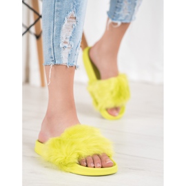 SHELOVET Gumene papuče s krznom višebojan zelena 2