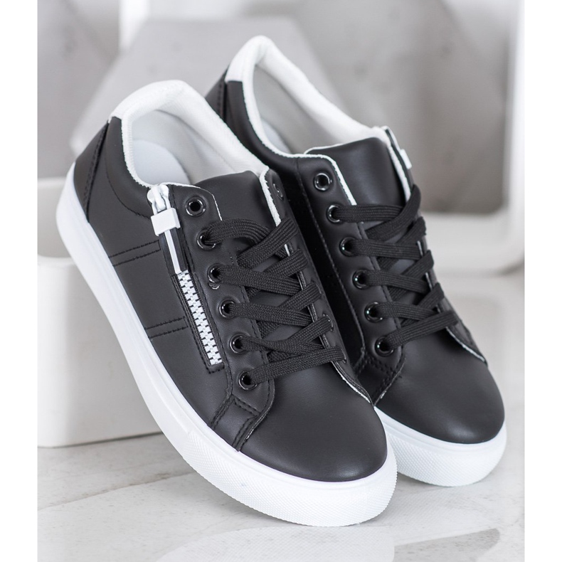 SHELOVET Crne tenisice s patentnim zatvaračem crno 1