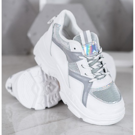 Sweet Shoes Vezane tenisice bijela siva 2