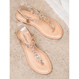 Small Swan Sandale s japankama s kubnim cirkonijem žuta boja 2