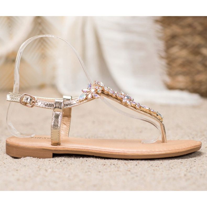 Small Swan Elegantne sandale s kubnim cirkonijem žuta boja 2