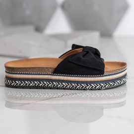 SHELOVET Modne papuče na platformi crno 2