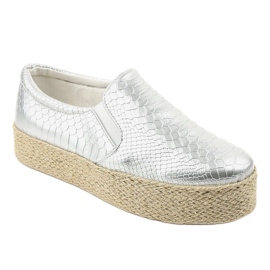 Srebrne klizne espadrile 6140 siva 1