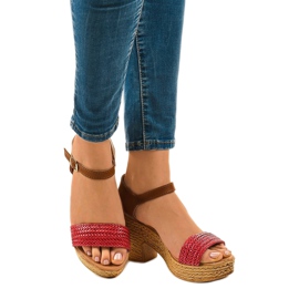 Crvene sandale s visokim potpeticama 150-614 crvena 1