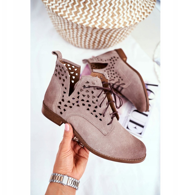 Nicole Ženske kožne čizme Cappucino Low Meridan bež 1