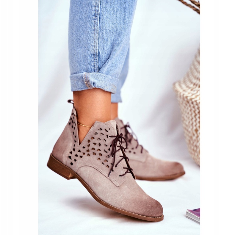 Nicole Ženske kožne čizme Cappucino Low Meridan bež 2