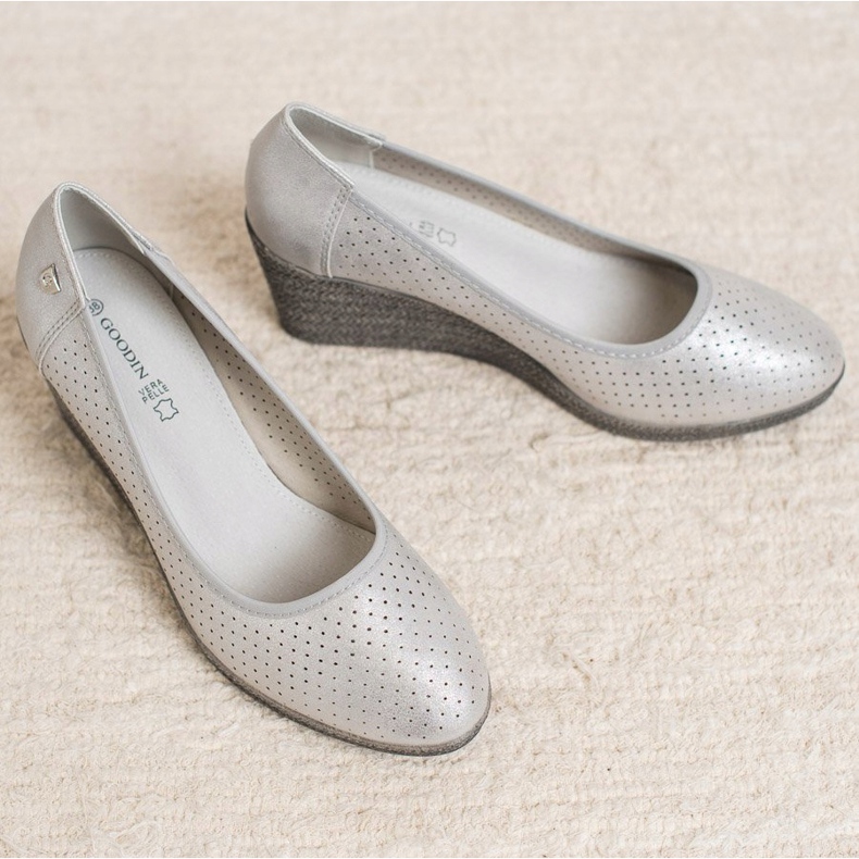 Goodin Lagane pumpe s klinom siva 2