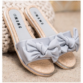 SHELOVET Elegantne sive papuče siva 1