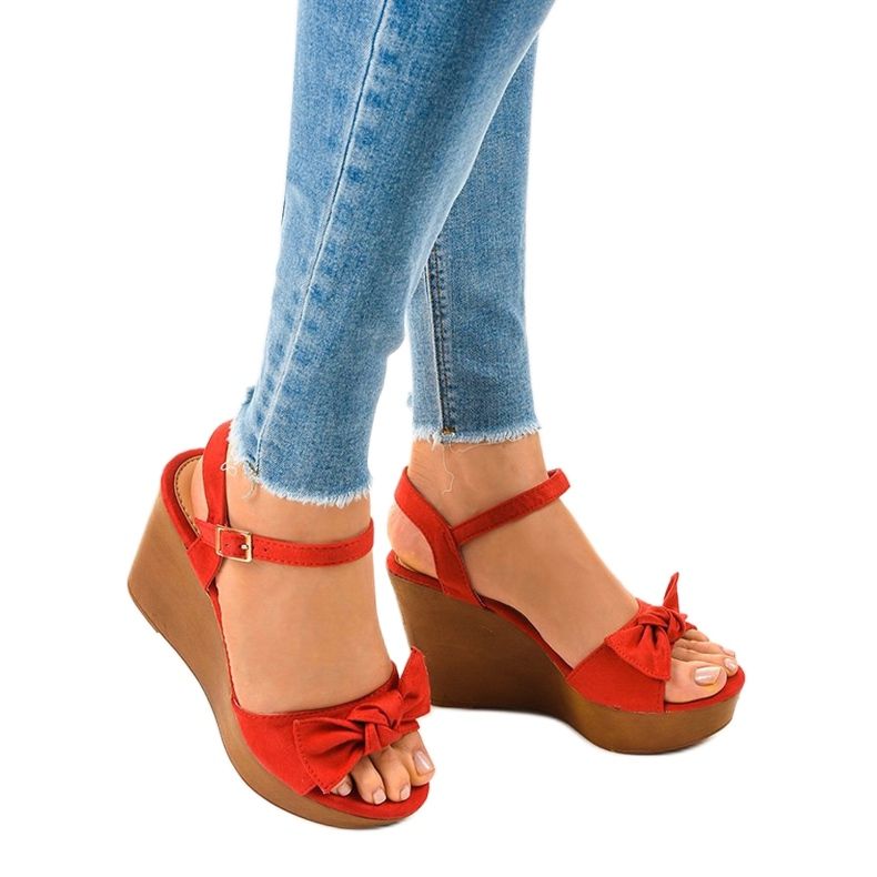 Crvene antilop sandale na klin HY8542 crvena 1