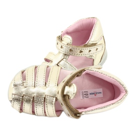 Mazurek 245 zlatne kožne sandale zlatni 4