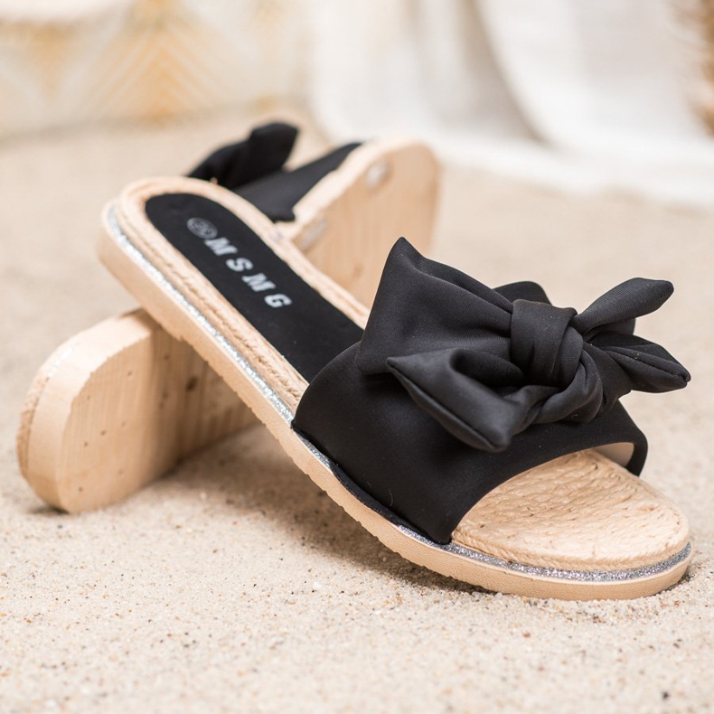 SHELOVET Elegantne crne papuče crno 1