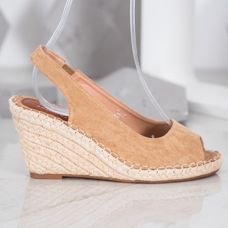 Small Swan Smeđe sandale na visokom klinu smeđa 1