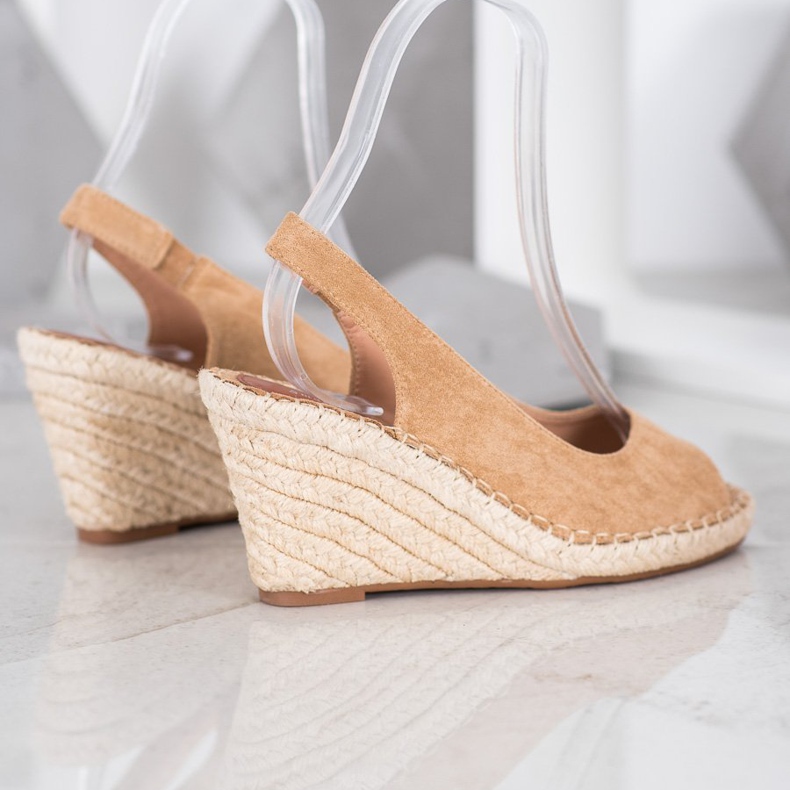 Small Swan Smeđe sandale na visokom klinu smeđa 2