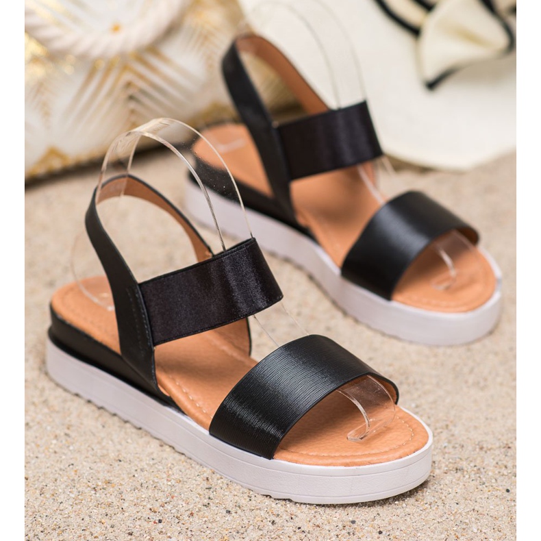 SHELOVET Crne sandale na platformi crna 1