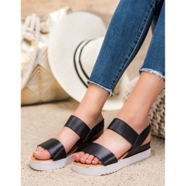 SHELOVET Crne sandale na platformi crna 2