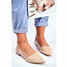 EVE Ženske balerinke s mrežastom antilopom u bež boji 2