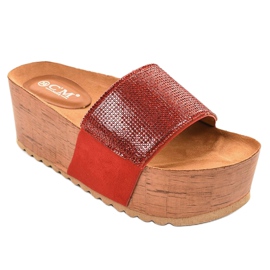 Crvene papuče na platformi 77-99 crvena 1