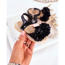 FRROCK Dječje sandale s čičak -sjajnom crnom Milenom 2