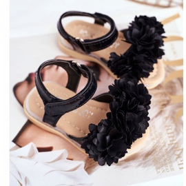 FRROCK Dječje sandale s čičak -sjajnom crnom Milenom crna 1