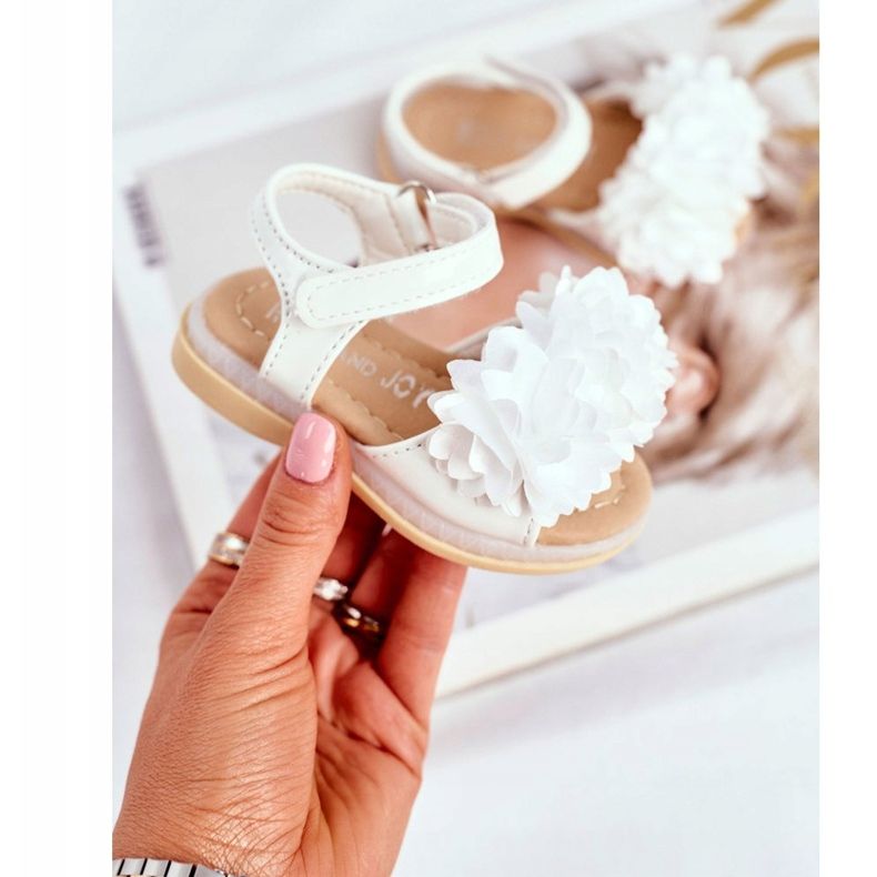 FRROCK Dječje sandale s čičak svjetlucavom bijelom Milenom bijela 1