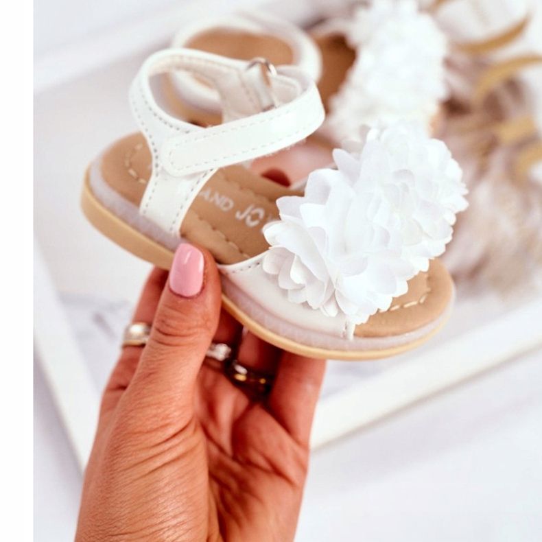 FRROCK Dječje sandale s čičak svjetlucavom bijelom Milenom bijela 2