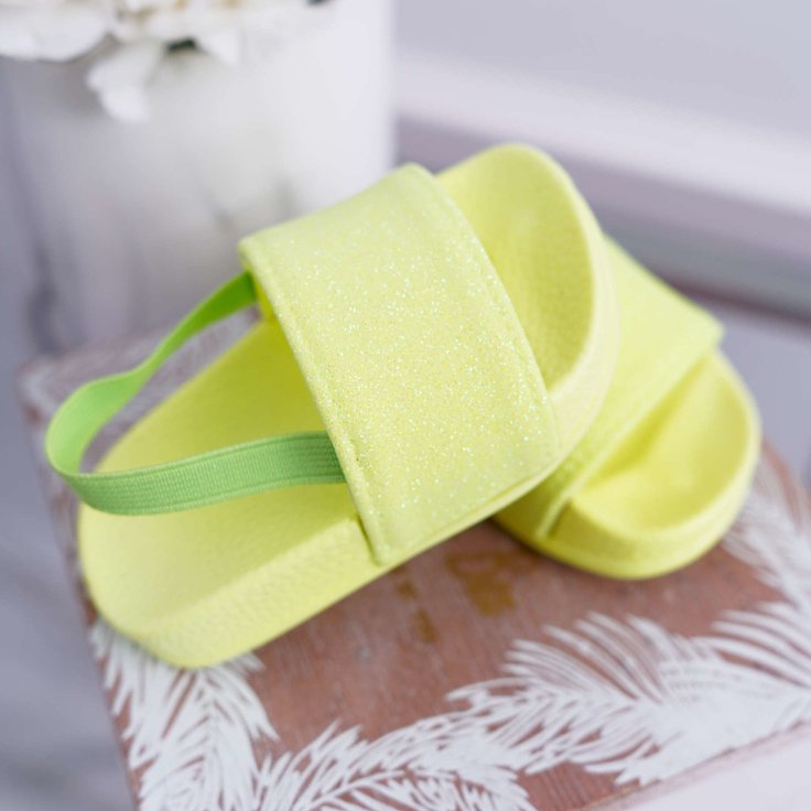 FRROCK Dječje djevojačke papuče Brokat Lime Rimia žuta boja 2