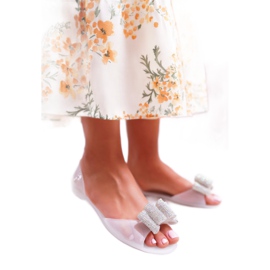 Lu Boo | Gumene balerinke Meliski luk Bijela Cindela bezbojan 1