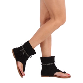 SEA Ženske sandale Japanke sa drškom Crna SL1011 Madrit crno 3