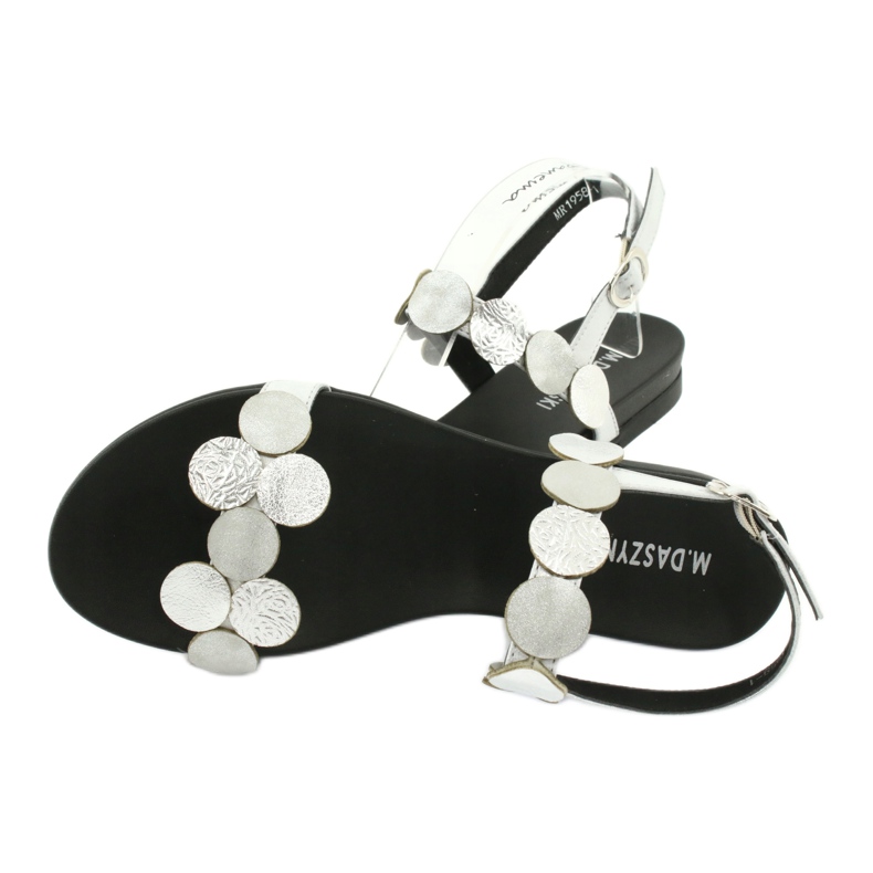 M.Daszyński Daszyński MR1958-1 srebrne sandale s krugovima srebro 3