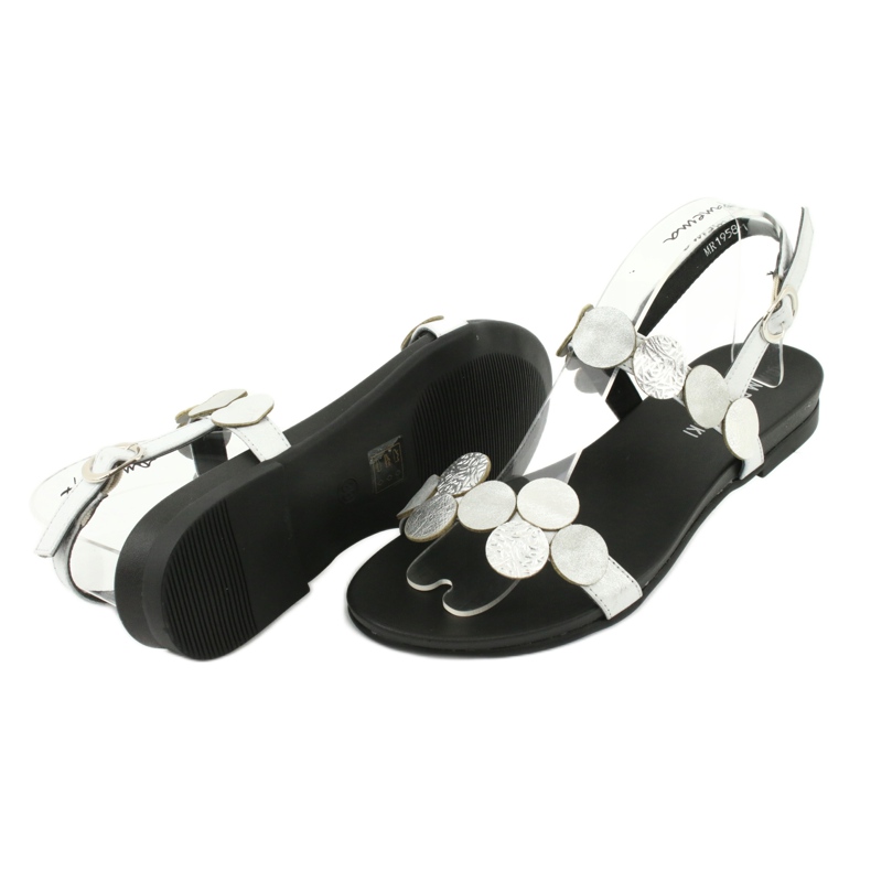 M.Daszyński Daszyński MR1958-1 srebrne sandale s krugovima srebro 2