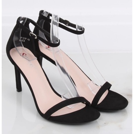 Crne sandale na visoku petu NF-31P Crna crno 2