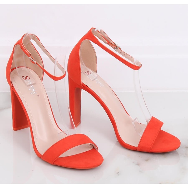Narančaste sandale s visokim potpeticama NF-37P Orange raznobojna 2