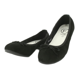 Filippo Crne kožne balerinke s mašnom crno 1