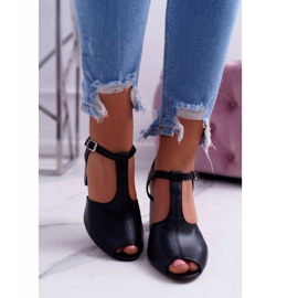 Kožne ženske sandale Maciejka crna 04117 2