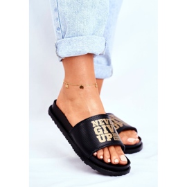 ADY Ženske papuče nikad se ne odriču 2 zlatne crne crno 1