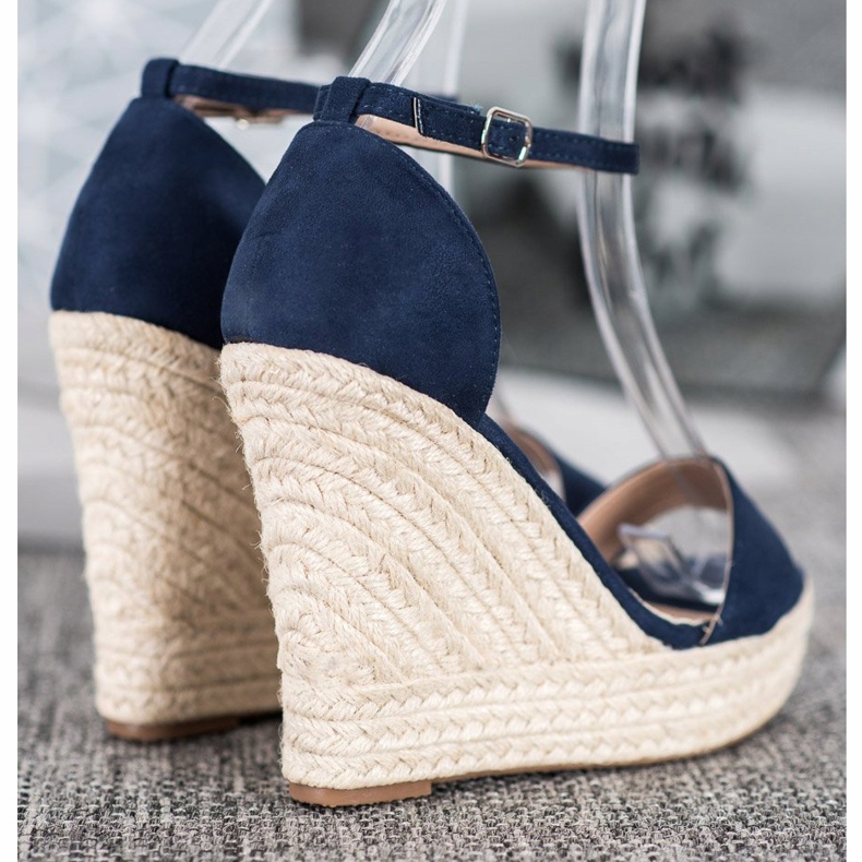 SHELOVET Seksi sandale na klin plava 1