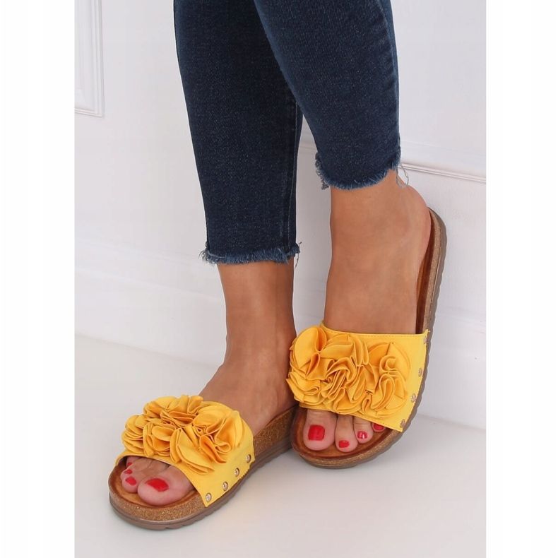 Ženske medene papuče F191 Žuta žuta boja 2