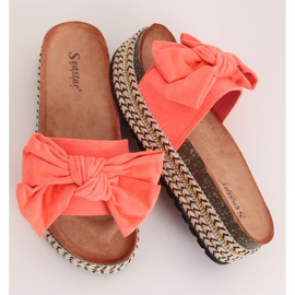 Coral CK137P Koraljne papuče na visokom potplatu naranča 1