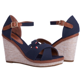 SEA Ženske sandale na klin plave LaMane smeđa tamnoplava 3