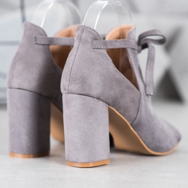 Vezane čizme VINCEZA s otvorenim prstom siva 1