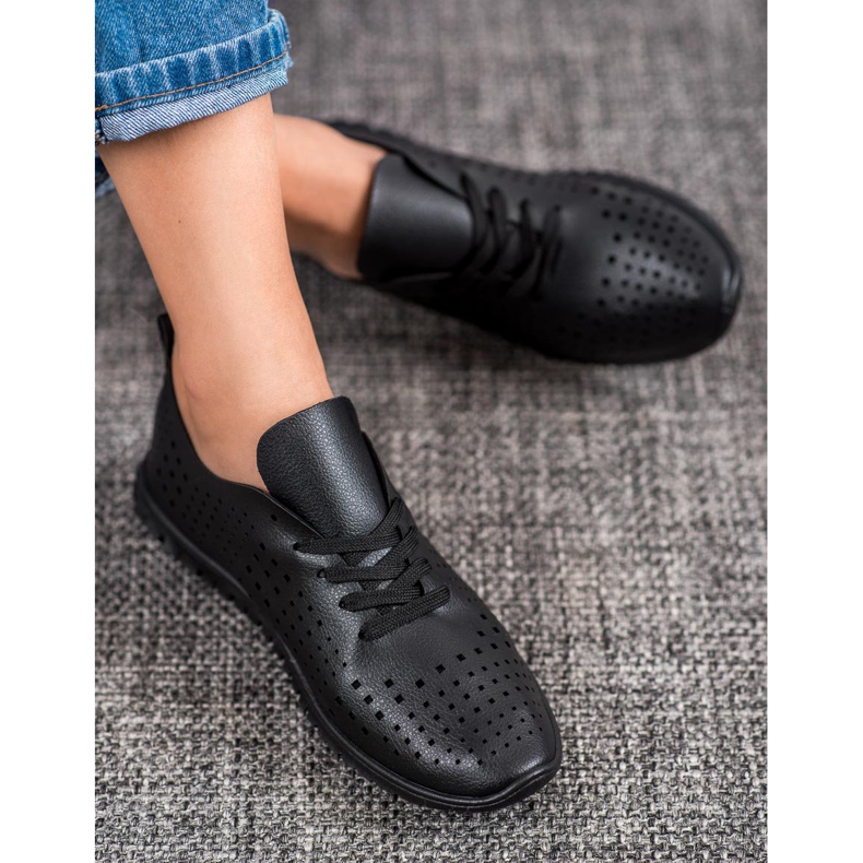 Camo Ažurne tenisice s eko kožom crno 2