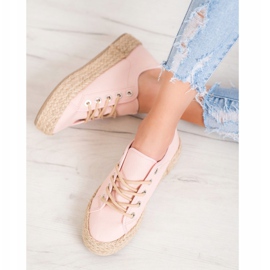 Kylie Tenisice na platformi od slame ružičasta 1