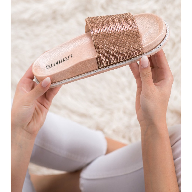 Creamberry'S Zlatne papuče s kristalima zlatna 1