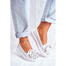 S.Barski Ženske natikače, ažurne kože LR71515 bijela Murrieta 1