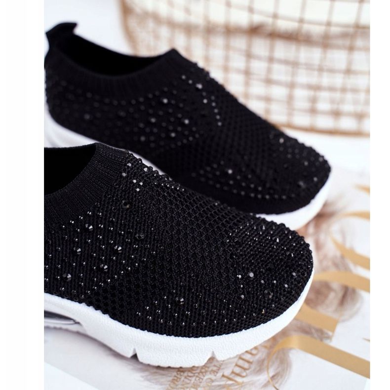 FRROCK Crne Linda dječje sportske cipele s kubnim cirkonijem crno 1