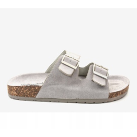 Sive papuče s kopčom BL3100-SF siva 2