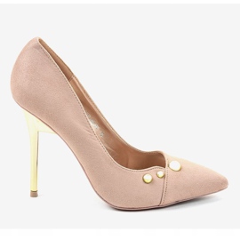 Klasične bež štikle sa štiklama NE05P 2