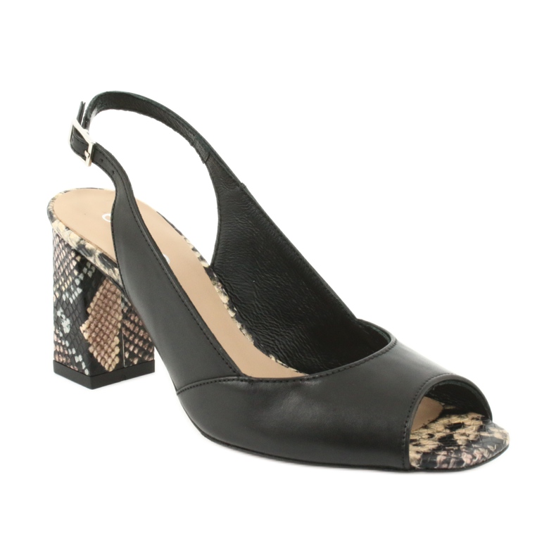 Edeo Ženske sandale crne / životinjske boje 3499A-1193 crno 1