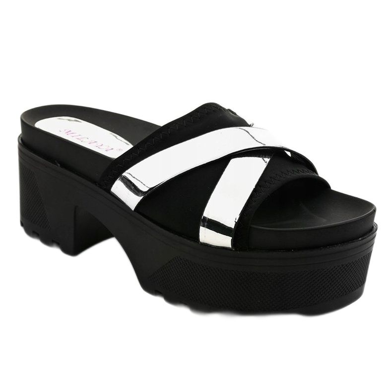 Crne papuče s visokim potpeticama CL-3A309-43 crna 1