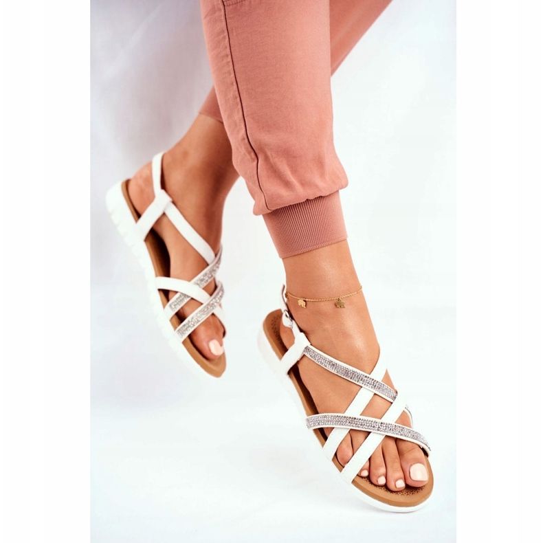 Ženske sandale Lu Boo s kubnim cirkonijem 406-6 bijeli Feen bijela 1